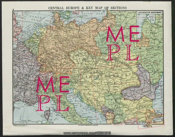 : WW1 - Daily Mail War Panorama, map of Europe : WW1 - Daily Mail War Panorama, map of Europe