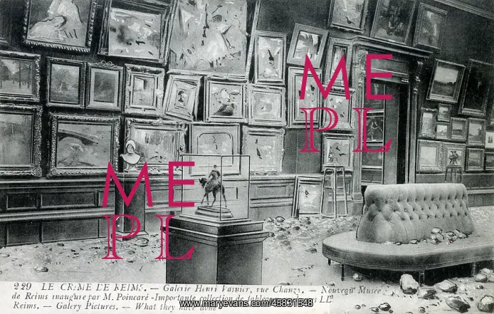 : WW1 - Damage to the Henry Vasnier Gallery, Reims : WW1 - Damage to the Henry Vasnier Gallery, Reims