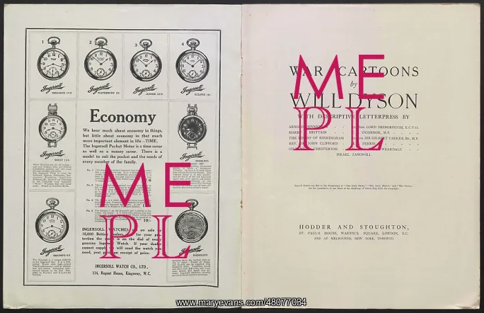 : WW1 - Will Dyson's War Cartoons - title page : WW1 - Will Dyson's War Cartoons - title page