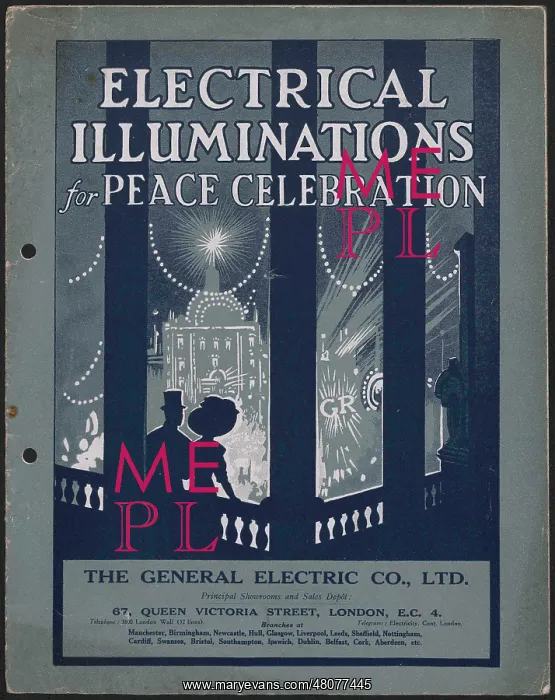 : WW1 - Electrical Illuminations for Peace Celebration : WW1 - Electrical Illuminations for Peace Celebration