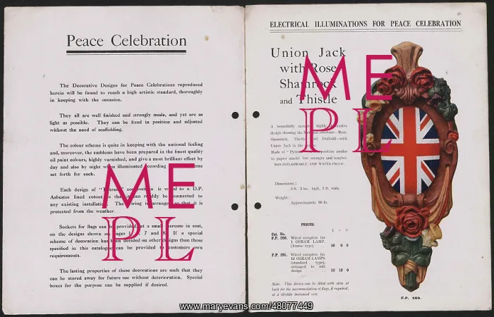 : WW1 - Electrical Illuminations for Peace Celebration : WW1 - Electrical Illuminations for Peace Celebration