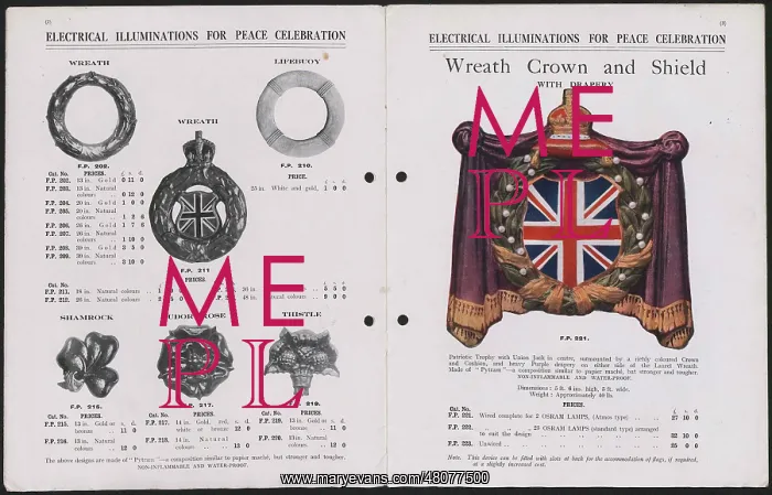 : WW1 - Electrical Illuminations for Peace Celebration : WW1 - Electrical Illuminations for Peace Celebration