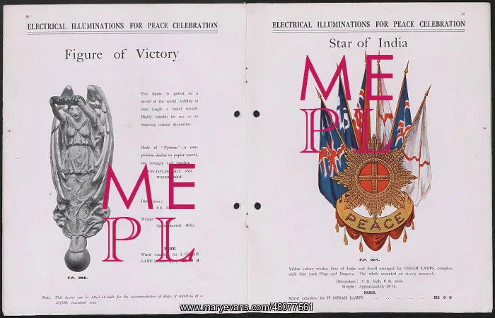 : WW1 - Electrical Illuminations for Peace Celebration : WW1 - Electrical Illuminations for Peace Celebration