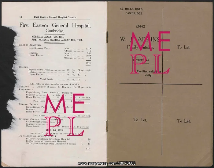 : WW1 - First Eastern General Hospital Gazette : WW1 - First Eastern General Hospital Gazette
