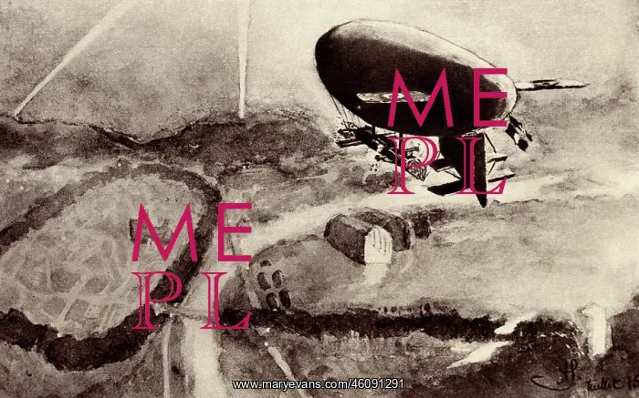 : WW1 - French airship returning from action : WW1 - French airship returning from action