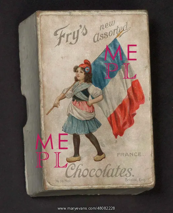 : WW1 - Fry's Chocolates - box lid design : WW1 - Fry's Chocolates - box lid design