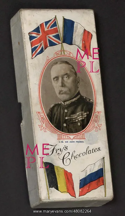 : WW1 - Fry's Chocolates - box lid design : WW1 - Fry's Chocolates - box lid design