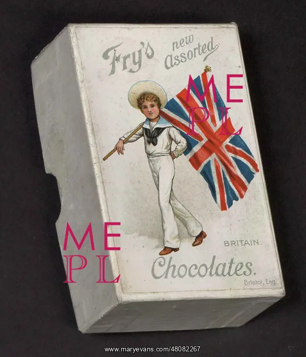 : WW1 - Fry's Chocolates - box lid design : WW1 - Fry's Chocolates - box lid design