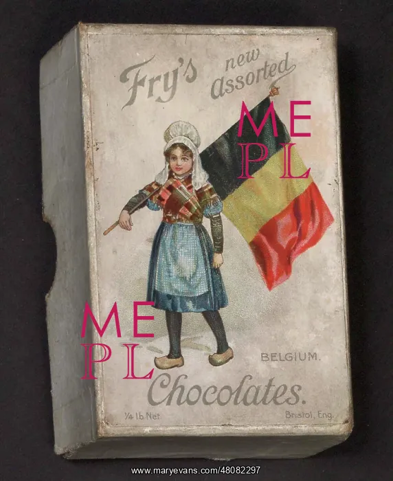 : WW1 - Fry's Chocolates - box lid design : WW1 - Fry's Chocolates - box lid design