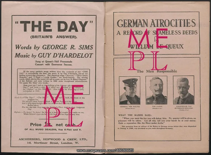 : WW1 - German Atrocities by William Le Queux : WW1 - German Atrocities by William Le Queux
