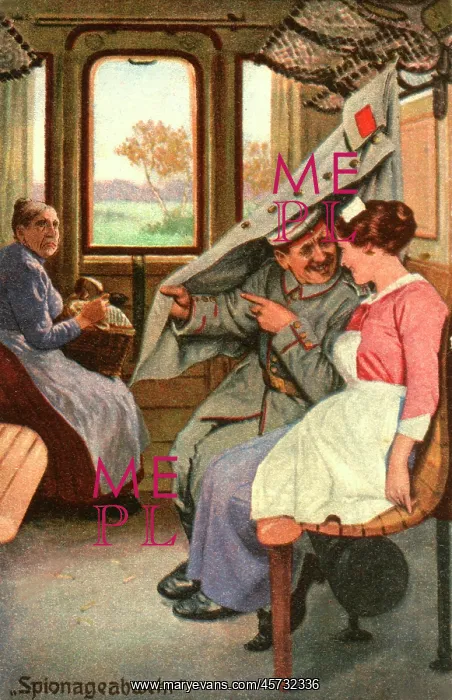 : WW1 - German Humorous Postcard - Counter-intelligence : WW1 - German Humorous Postcard - Counter-intelligence