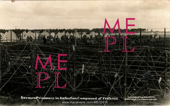 : WW1 German Prisoners in Detention Compound at Frith Hill : WW1 German Prisoners in Detention Compound at Frith Hill