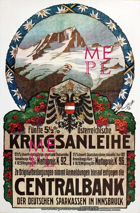 : WW1 German war loan poster : WW1 German war loan poster