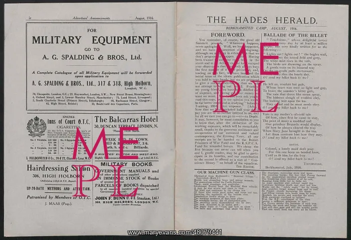 : WW1 - The Hades Herald, two pages : WW1 - The Hades Herald, two pages