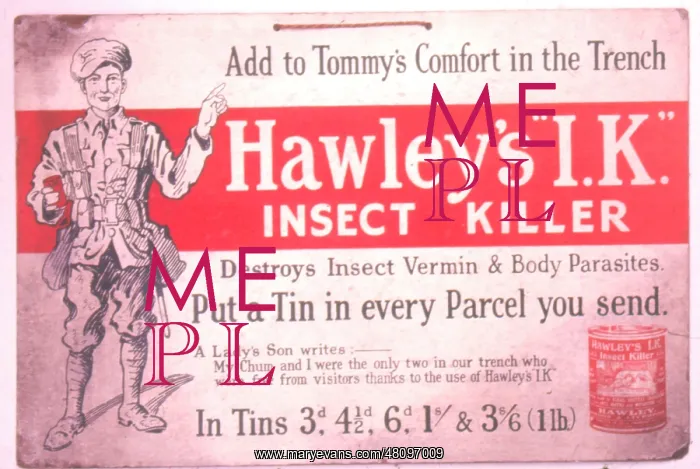 : WW1 - Hawley's IK Insect Killer : WW1 - Hawley's IK Insect Killer