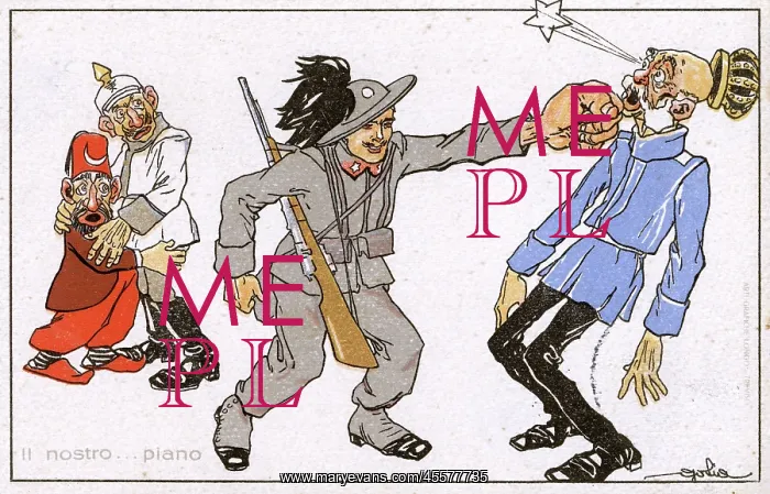: WW1 - Italian Propaganda postcard : WW1 - Italian Propaganda postcard