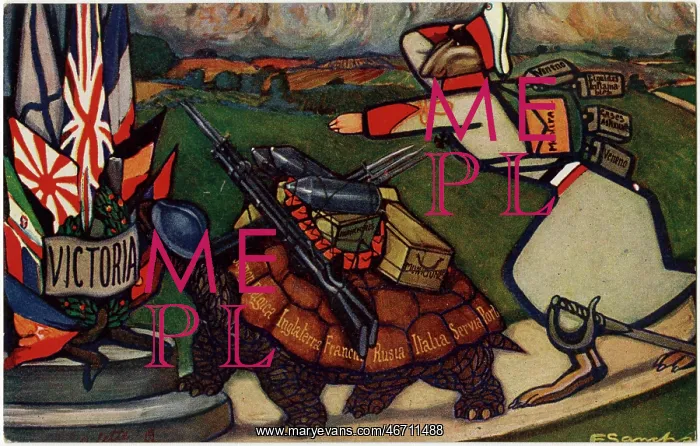 : WW1 - Italian Propaganda - The Tortoise and the Hare : WW1 - Italian Propaganda - The Tortoise and the Hare