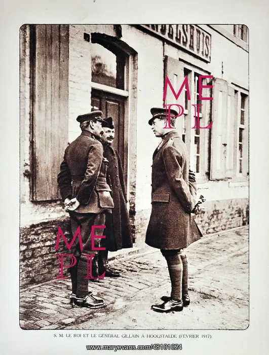 : WW1 - King Albert I and general Gillain at Hoogstade : WW1 - King Albert I and general Gillain at Hoogstade