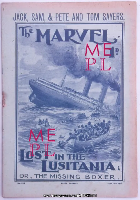 : WW1 - The Marvel magazine - Lost in the Lusitania : WW1 - The Marvel magazine - Lost in the Lusitania