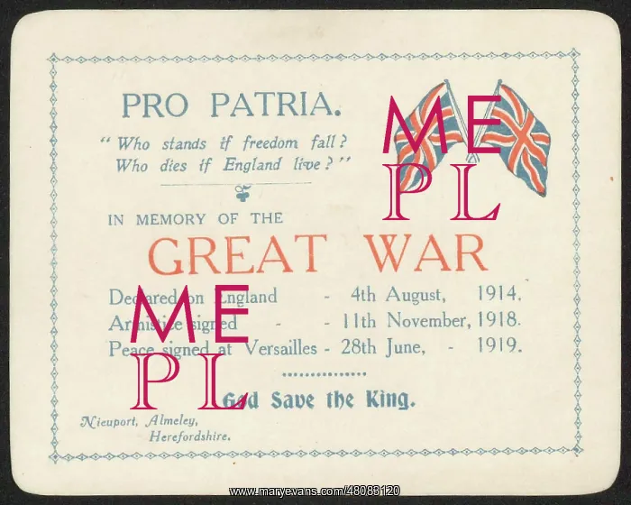 : WW1 - In Memory of the Great War : WW1 - In Memory of the Great War