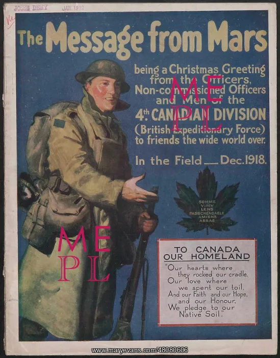 : WW1 - The Message from Mars, front cover : WW1 - The Message from Mars, front cover