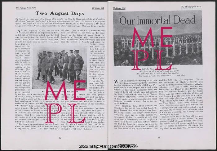 : WW1 - The Message from Mars, two pages : WW1 - The Message from Mars, two pages
