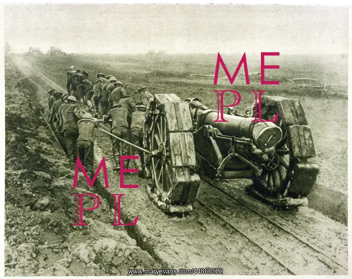 : WW1 / MOVING A HEAVY GUN : WW1 / MOVING A HEAVY GUN