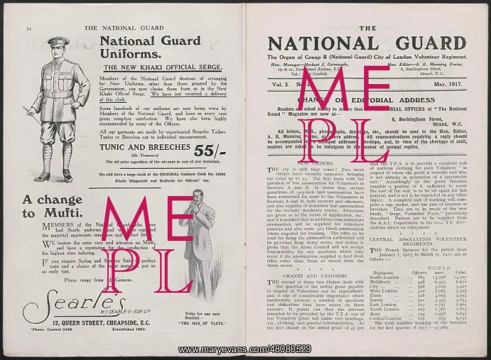 : WW1 - The National Guard magazine, two pages : WW1 - The National Guard magazine, two pages