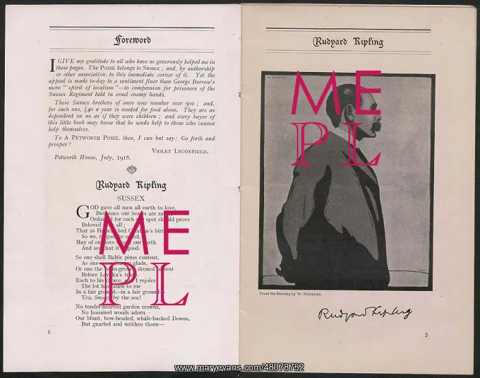: WW1 - A Petworth Posie - Rudyard Kipling : WW1 - A Petworth Posie - Rudyard Kipling