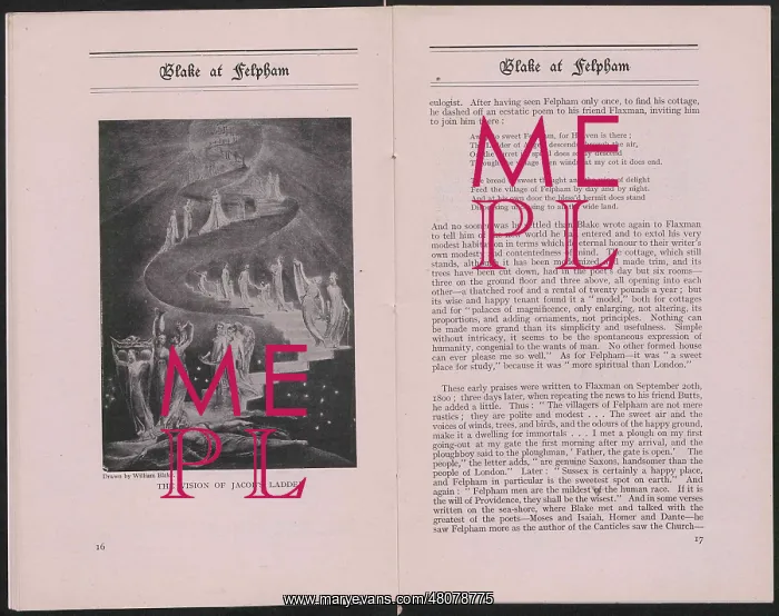 : WW1 - A Petworth Posie - William Blake : WW1 - A Petworth Posie - William Blake