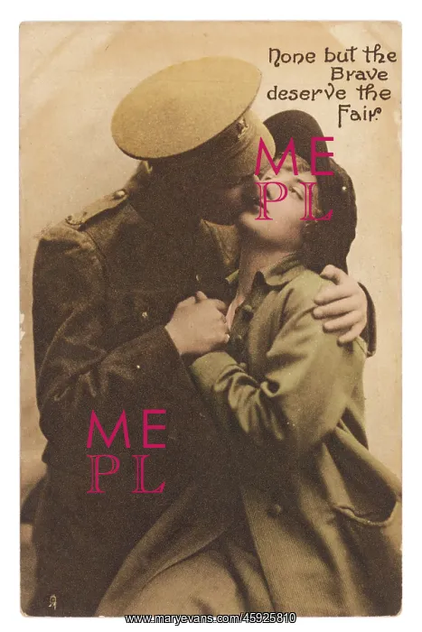 : WW1 POSTCARD KISSING : WW1 POSTCARD KISSING