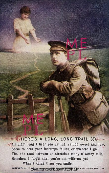 : WW1 POSTCARD LONG TRAIL : WW1 POSTCARD LONG TRAIL