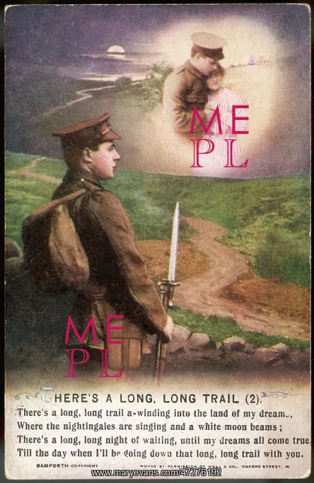 : WW1 POSTCARD LONG TRAIL : WW1 POSTCARD LONG TRAIL