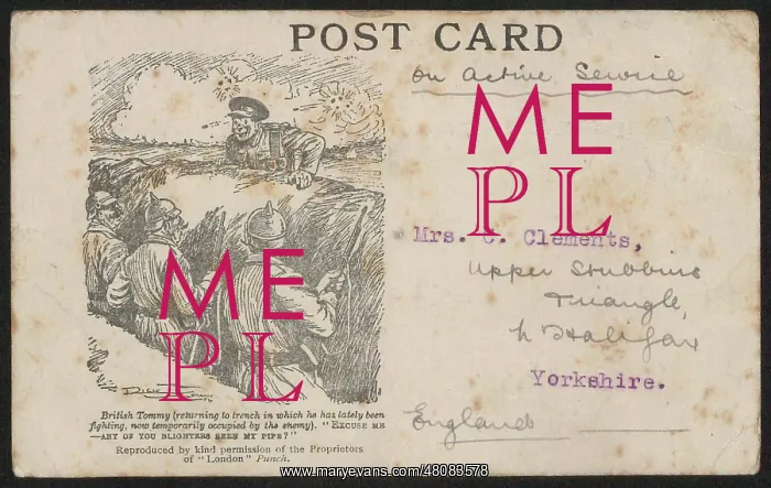 : WW1 - Postcard with Punch cartoon : WW1 - Postcard with Punch cartoon