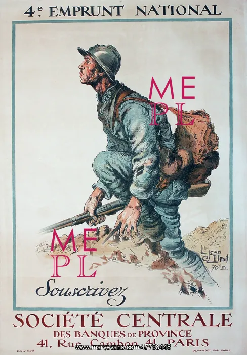 : WW1 poster, 4e Emprunt National - Souscrivez : WW1 poster, 4e Emprunt National - Souscrivez