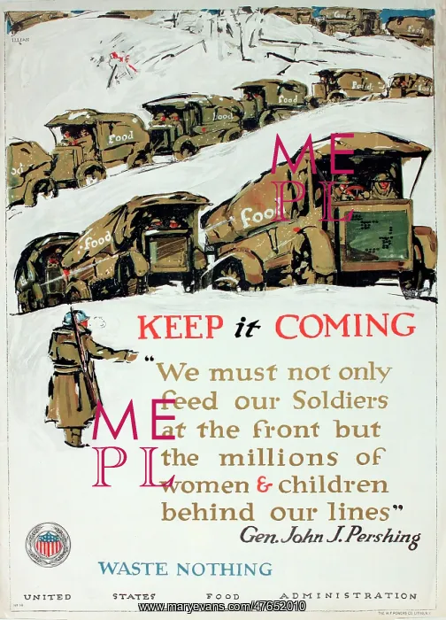 : WW1 poster, Keep It Coming, Waste Nothing : WW1 poster, Keep It Coming, Waste Nothing