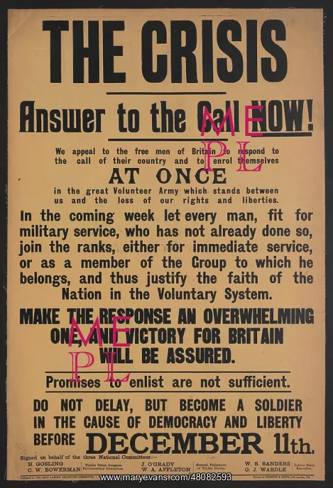 : WW1 Poster - The Crisis : WW1 Poster - The Crisis
