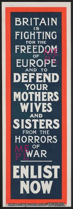 : WW1 Poster - Enlist Now : WW1 Poster - Enlist Now