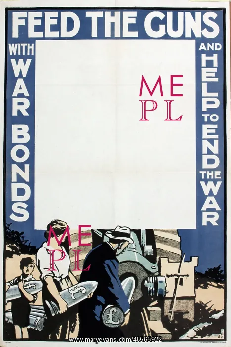 : WW1 Poster, Feed the Guns with War Bonds : WW1 Poster, Feed the Guns with War Bonds