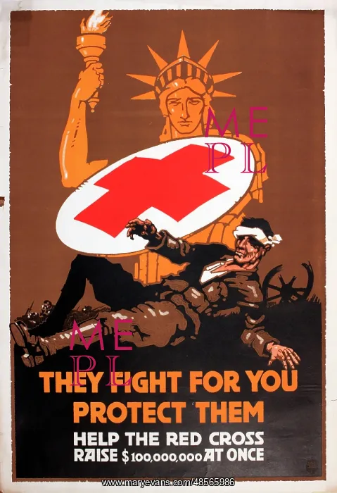 : WW1 poster, Help the Red Cross : WW1 poster, Help the Red Cross