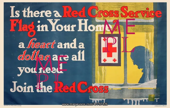 : WW1 poster, Join the Red Cross : WW1 poster, Join the Red Cross
