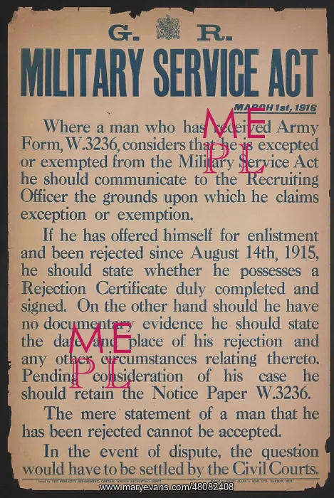 : WW1 Poster - Military Service Act : WW1 Poster - Military Service Act