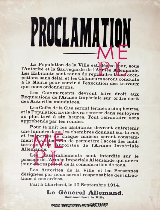  : WW1 poster, Proclamation