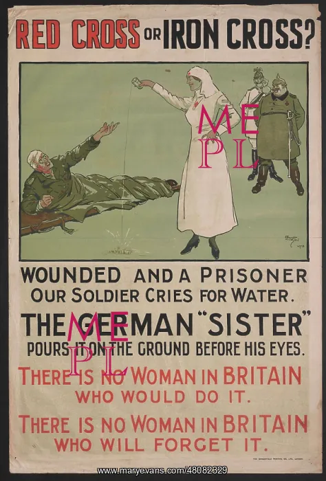 : WW1 Poster - Red Cross or Iron Cross? : WW1 Poster - Red Cross or Iron Cross?