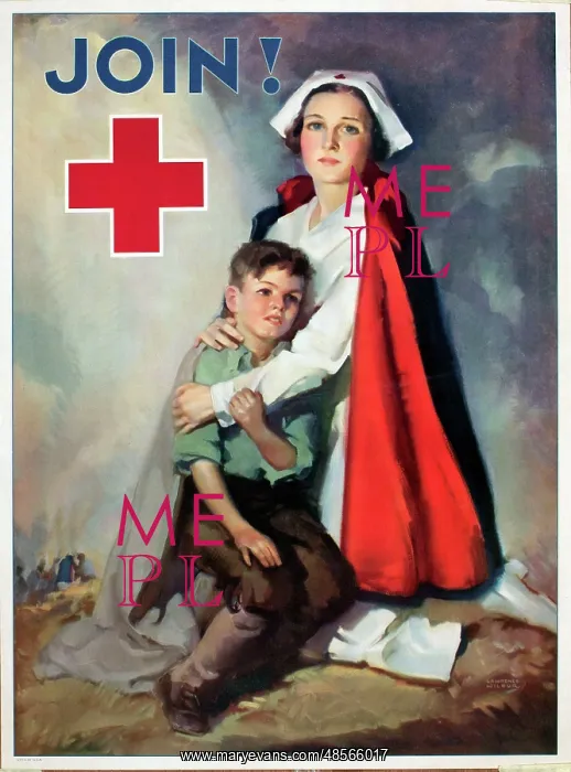 : WW1 poster, Red Cross recruitment : WW1 poster, Red Cross recruitment