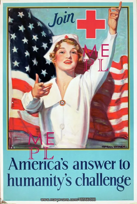 : WW1 poster, Red Cross recruitment : WW1 poster, Red Cross recruitment