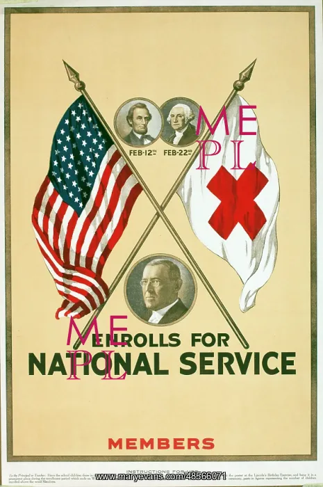 : WW1 poster, Red Cross recruitment : WW1 poster, Red Cross recruitment