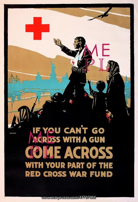 : WW1 poster, Red Cross War Fund : WW1 poster, Red Cross War Fund