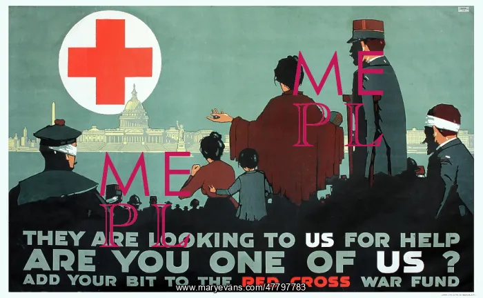 : WW1 poster, Red Cross War Fund, Are you one of us? : WW1 poster, Red Cross War Fund, Are you one of us?