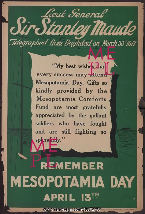: WW1 Poster - Remember Mesopotamia Day : WW1 Poster - Remember Mesopotamia Day
